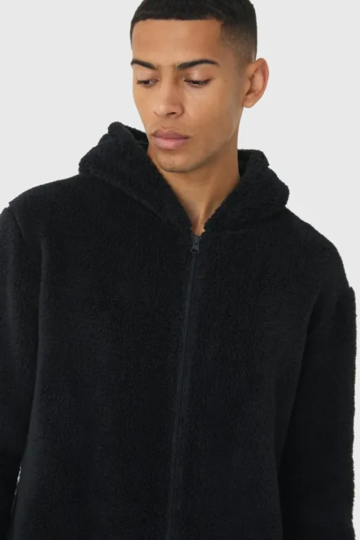 Heavyweight Cuffed Hooded Fleece Onesie