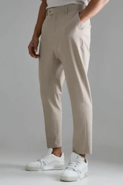 High Rise 4 Way Stretch Tapered Trousers