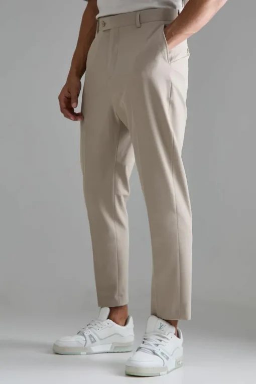 High Rise 4 Way Stretch Tapered Trousers