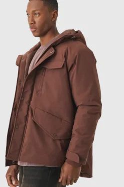 Hooded Parka In Chocolate