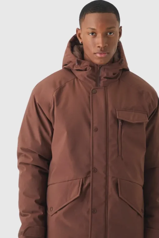 Hooded Parka In Chocolate