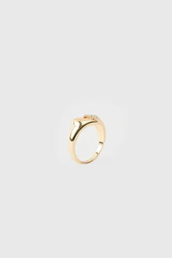 Iced Broken Heart Ring In Gold
