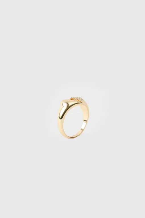 Iced Broken Heart Ring In Gold
