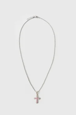 Iced Red Cross Necklace