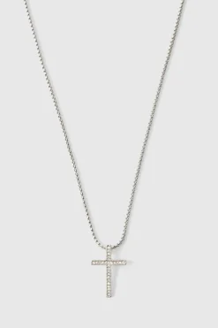 Iced Ring And Cross Necklace
