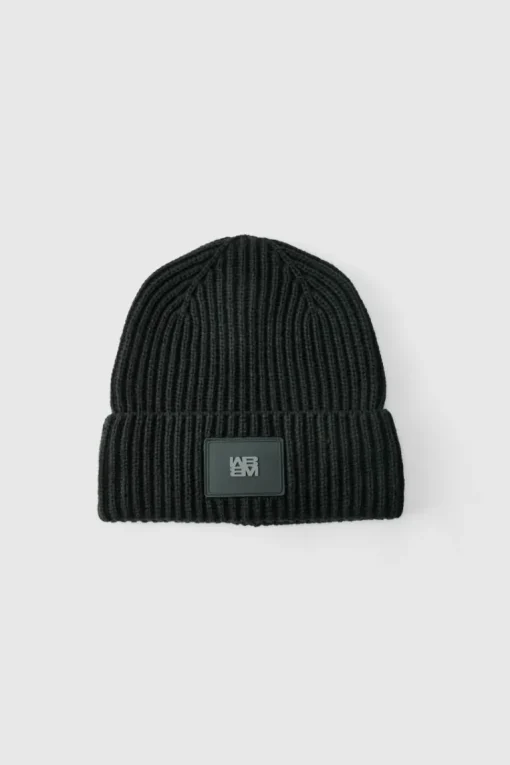 Knitted PU Plaque Beanie