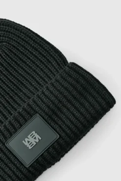 Knitted PU Plaque Beanie
