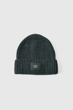 Knitted PU Plaque Beanie