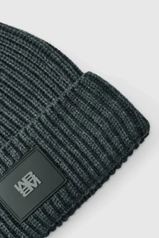Knitted PU Plaque Beanie