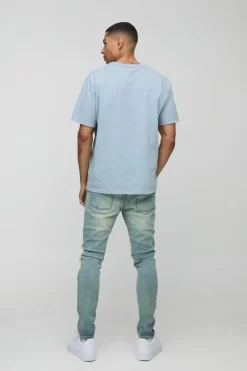 Lace Rip & Repair Washed Skinny Jeans