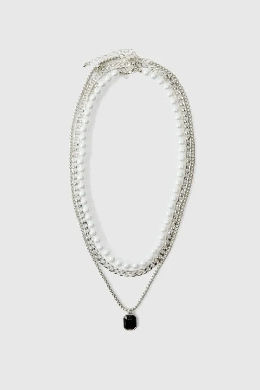 Layered Gem Pendant Necklace