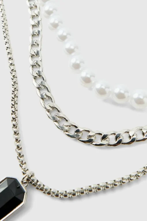 Layered Gem Pendant Necklace
