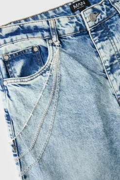 Layered Jean Chain With Crosses