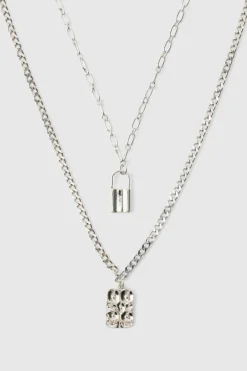 Layered Lock Necklace