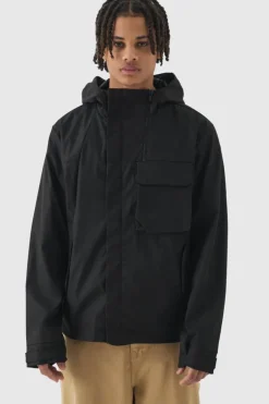 Lightweight Hooded Parka In Black
