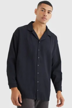 Long Sleeve Pleated Oversized Shirt