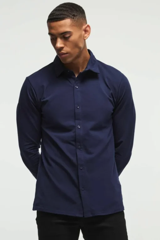 Long Sleeve Slim Fit Jersey Shirt