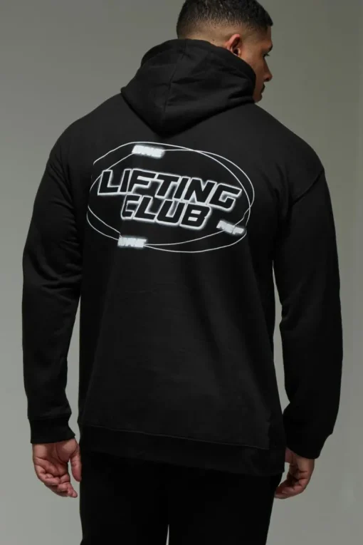 Man Active Blurred Oversized Hoodie