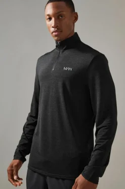 Man Active Breathable Marl 1/4 Zip Top