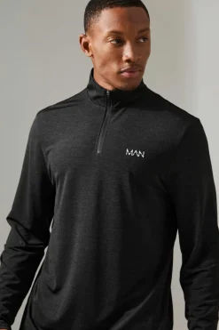 Man Active Breathable Marl 1/4 Zip Top