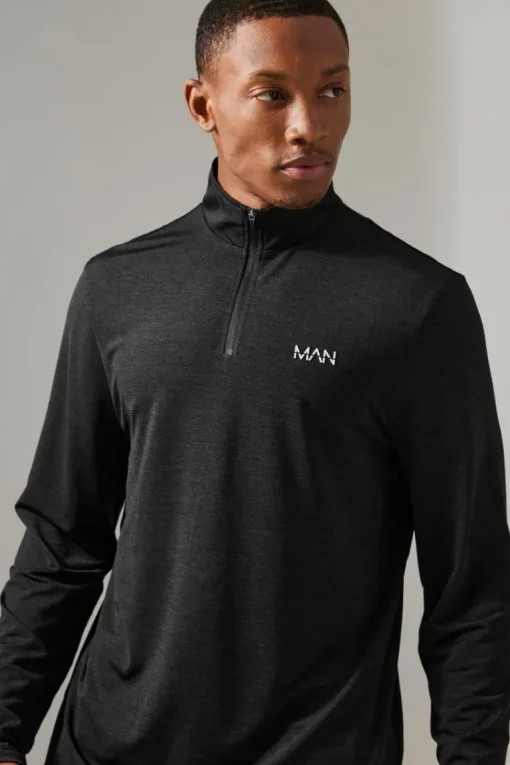 Man Active Breathable Marl 1/4 Zip Top