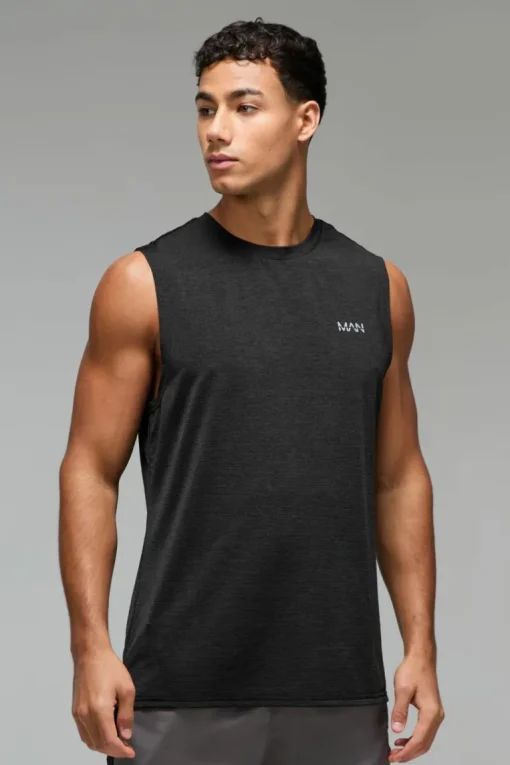 Man Active Breathable Marl Tank