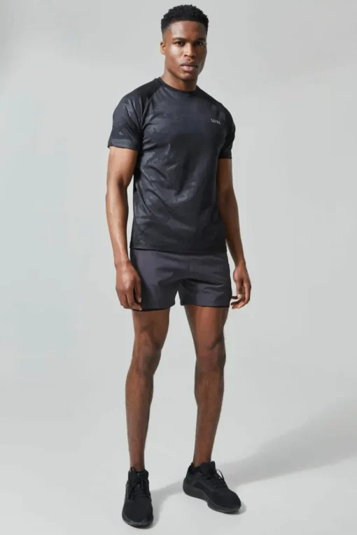 Man Active Camo Raglan Performance T-shirt