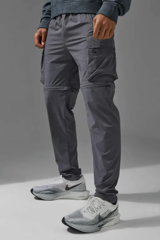 Man Active Cargo Zip Off Tapered Jogger