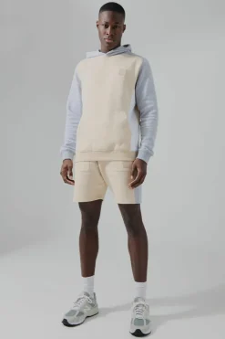 Man Active Colour Block Short Tracksuit