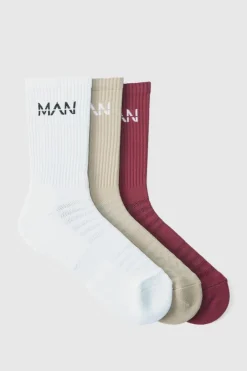 Man Active Cushioned Training Crew Socks 3 Pack