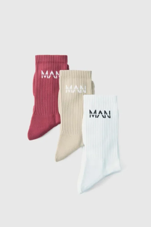 Man Active Cushioned Training Crew Socks 3 Pack