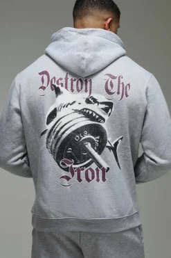 Man Active Destroy The Iron Oversized Hoodie