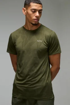 Man Active Geo Jacquard Regular Fit T-shirt