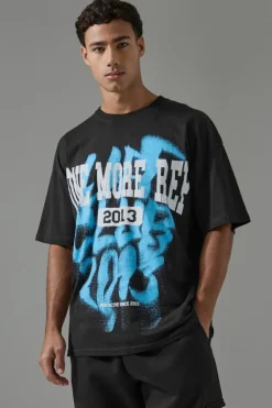 Man Active Graffiti One More Rep Oversized T-shirt