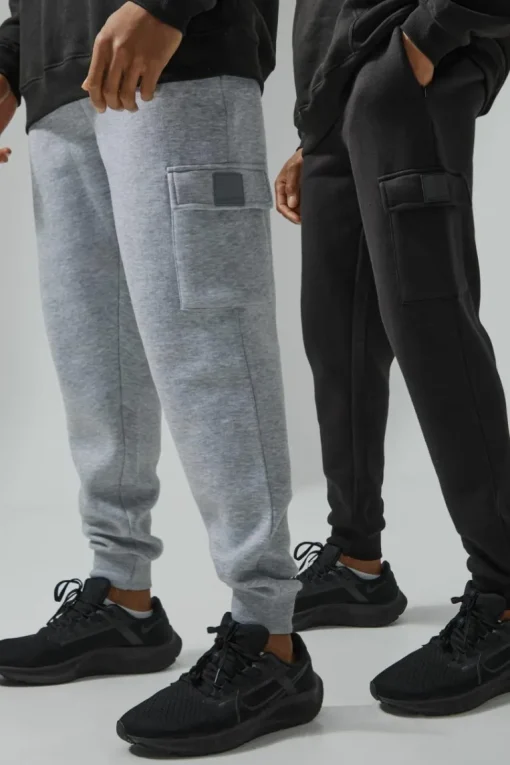 Man Active Gym 2 Pack Cargo Joggers