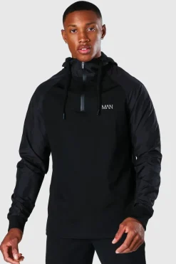 Man Active Gym Matte Sleeved Regular Fit Hoodie