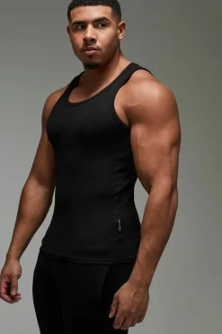 Man Active Gym Muscle Fit Ribbed Vest