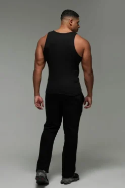 Man Active Gym Muscle Fit Ribbed Vest