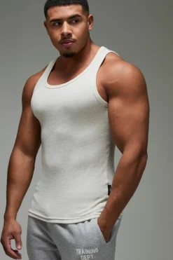 Man Active Gym Muscle Fit Ribbed Vest