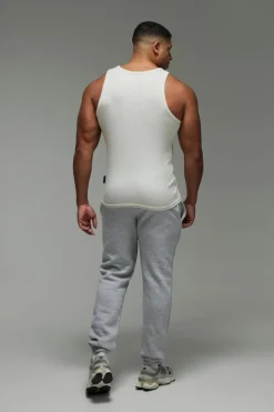 Man Active Gym Muscle Fit Ribbed Vest