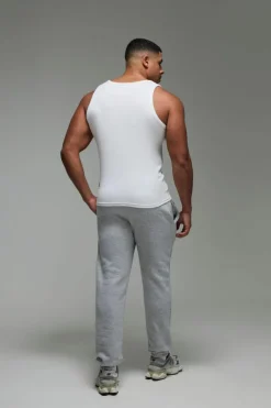 Man Active Gym Muscle Fit Ribbed Vest