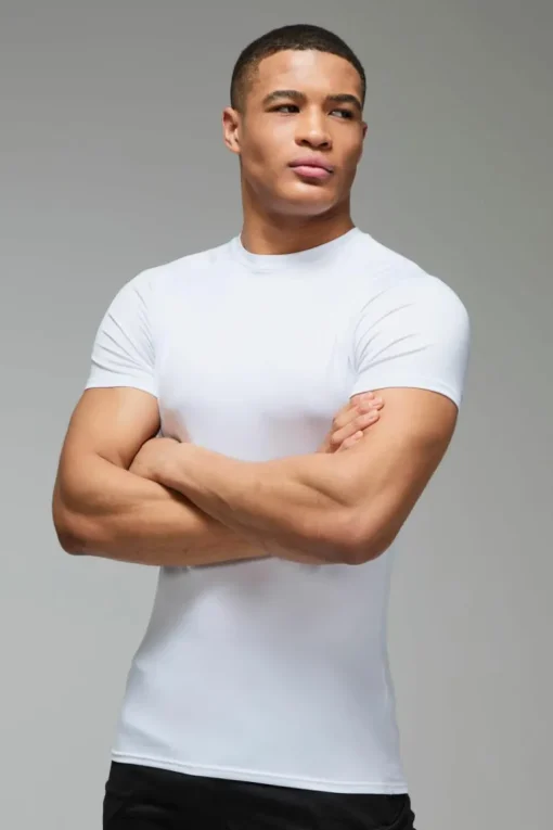 Man Active Lightweight Essentials Gym Muscle Fit Raglan T-shirt
