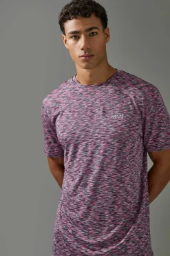 Man Active Lightweight Space Dye Marl Short Sleeve T-shirt