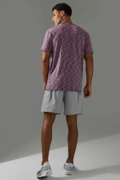 Man Active Lightweight Space Dye Marl Short Sleeve T-shirt