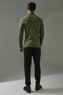 Man Active Lightweight Space Dye Marl 1/4 Zip Top