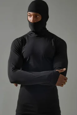 Man Active Long Sleeved Head Cover Base Layer