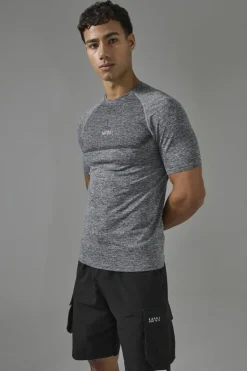 Man Active Muscle Fit Seamless Marl T-shirt
