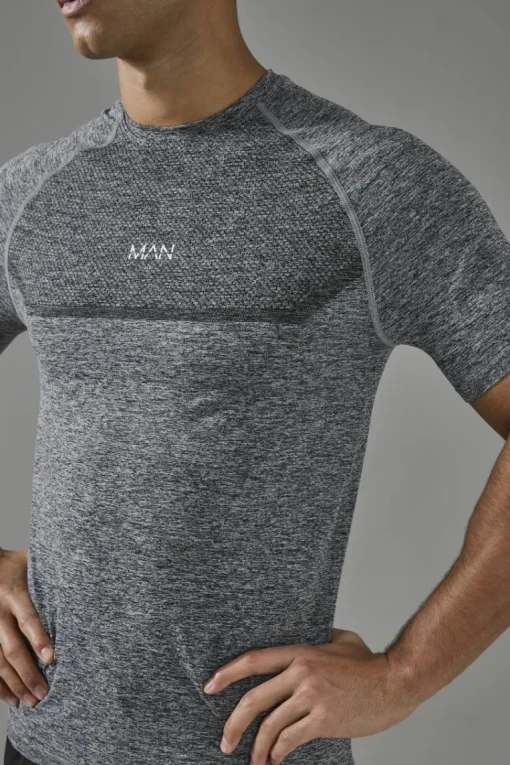 Man Active Muscle Fit Seamless Marl T-shirt