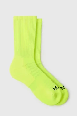 Man Active Neon Running Crew Sock