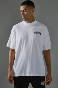 Man Active New York Lift Club Oversized Extended Neck T-Shirt